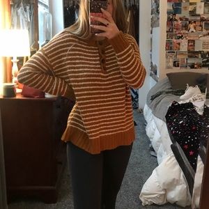 striped henley sweater